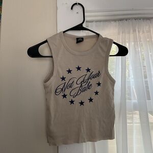 Embroidered Graphic Tank Top